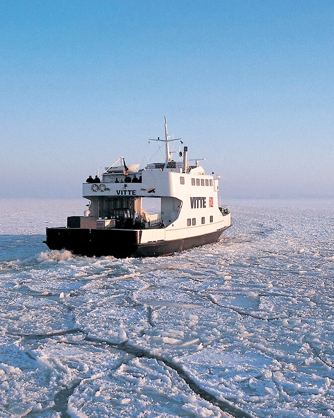 Ferry in the frozen sea