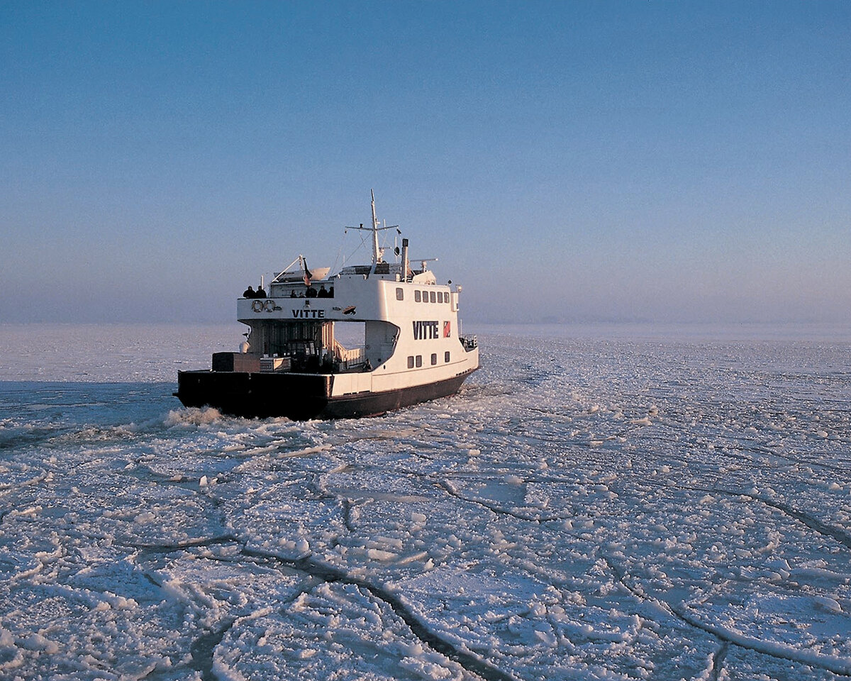 Ferry in the frozen sea